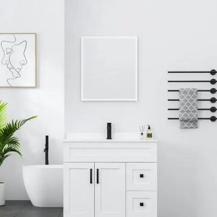 Cleo Hampton Bathroom Vanity With Quartz Counter Top 36 Inch Right Doors - Plumbing Market