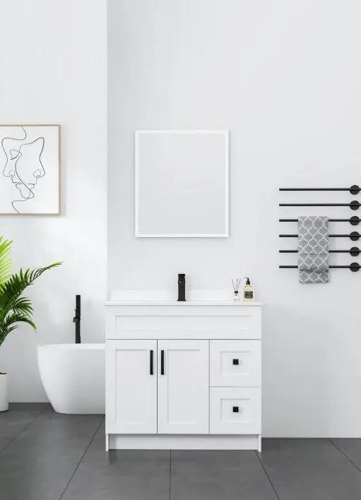 Cleo Hampton Bathroom Vanity With Quartz Counter Top 36 Inch Right Doors - Plumbing Market