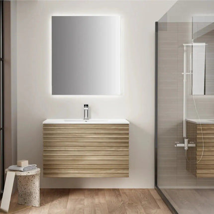 Cleo Linear Fluted Wall Mounted Vanity with Top - Plumbing Market