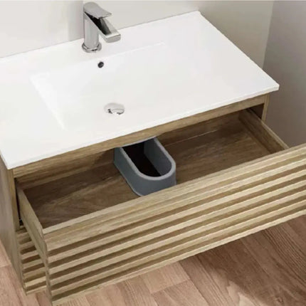 Cleo Linear Fluted Wall Mounted Vanity with Top - Plumbing Market