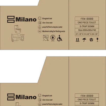 Cleo Milano One Piece Dual Flush Elongated Toilet 1.28 - 1.6 GPF - Plumbing Market