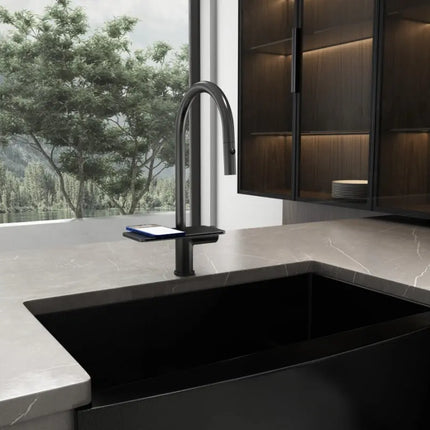 Cleo Tiffany Single Handle Pull Down Spray & Waterfall Kitchen Faucet - Plumbing Market