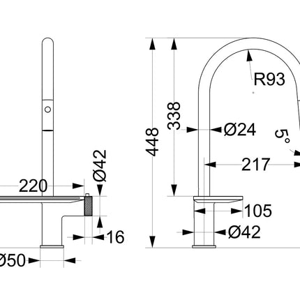 Cleo Tiffany Single Handle Pull Down Spray & Waterfall Kitchen Faucet - Plumbing Market