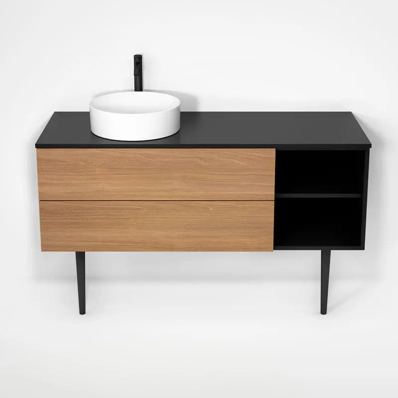 Rubi Haus Cabinet/Laminate Top/Cone Legs Set Mbk+No RHS1400LKV01MBK-NO - Plumbing Market
