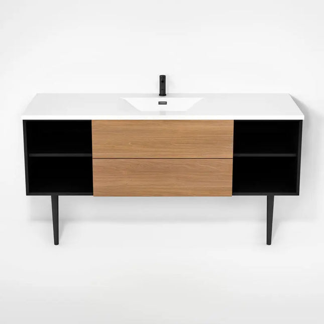 Rubi Haus Cabinet/Basin/Cone Legs Set Mbk+No RHS1600KV02MBK-NO - Plumbing Market