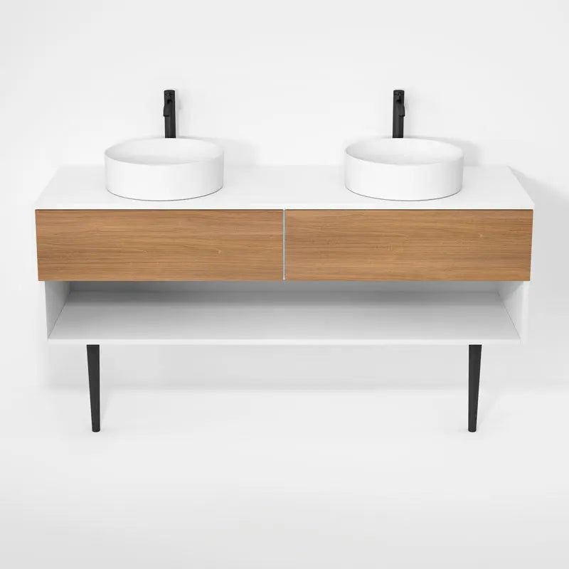 Rubi Haus Cabinet/Laminate Top/Cone Legs Set Mbl+No RHS1600DKV01MBL-NO - Plumbing Market