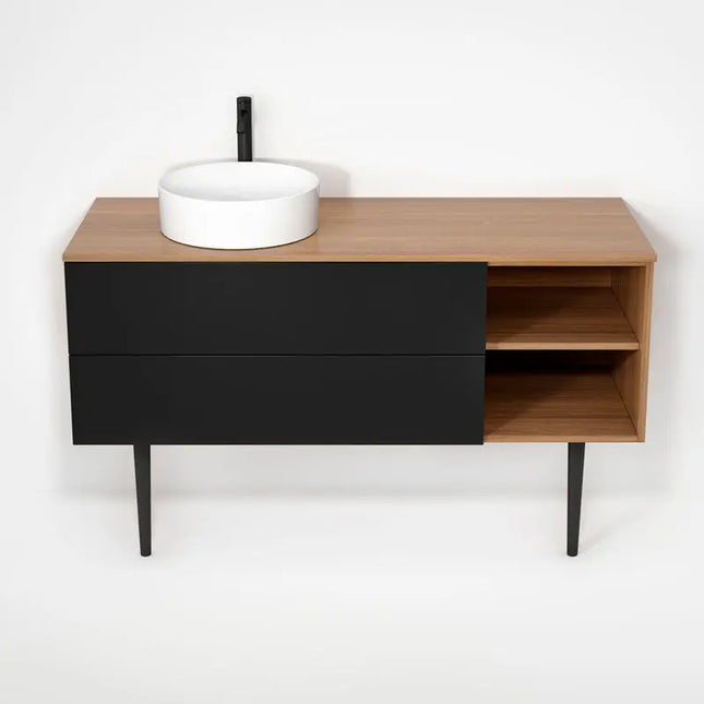 Rubi Haus Cabinet/Laminate Top/Cone Legs Set No+Mbk RHS1400LKV01NO-MBK - Plumbing Market