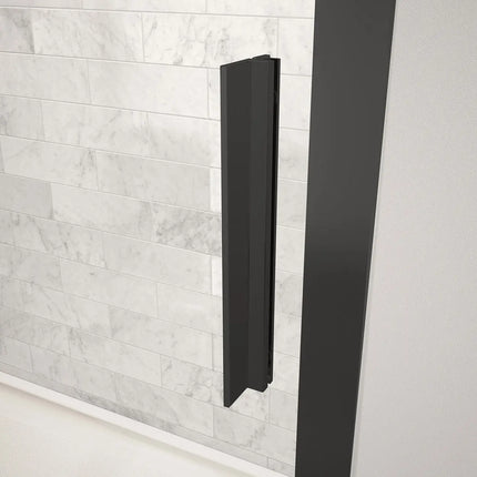 Connect 43 ½-45 x 72 in. 6mm Sliding Shower Door for Alcove Installation with Clear glass in Matte Black - Plumbing Market