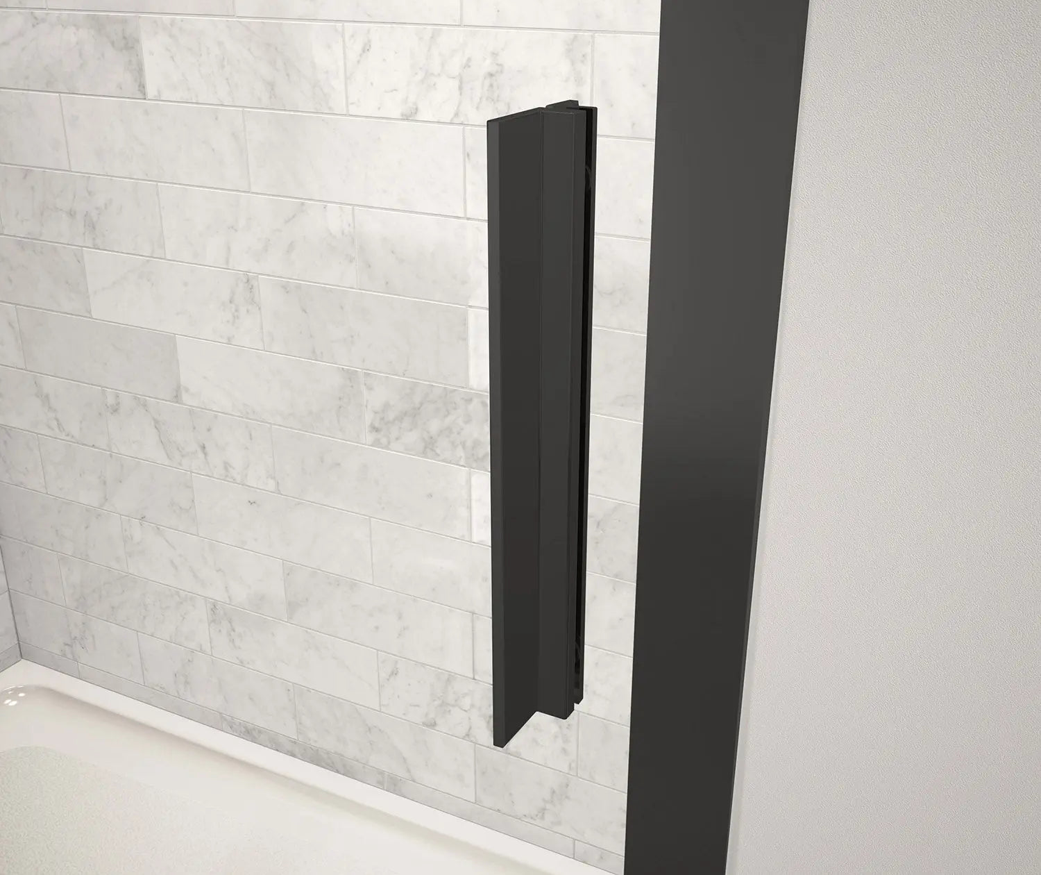 Connect 43 ½-45 x 72 in. 6mm Sliding Shower Door for Alcove Installation with Clear glass in Matte Black - Plumbing Market