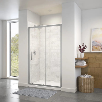 Connect 45-46 1/2 x 72 in. 6mm Sliding Shower Door for Alcove Installation with Clear glass in Chrome - Plumbing Market