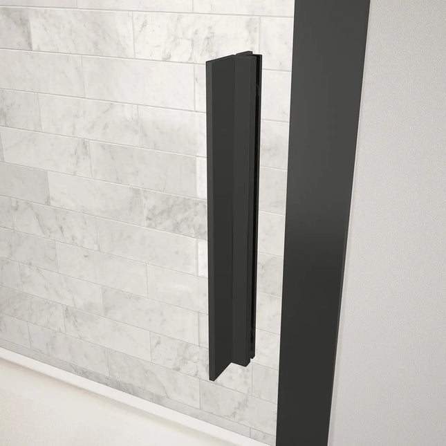 Connect 57-58 ½ x 72 in. 6mm Sliding Shower Door for Alcove Installation with Clear glass in Matte Black - Plumbing Market