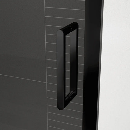 Connect Pro 43 ½-45 x 76 in. 6mm Sliding Shower Door for Alcove Installation with Clear glass in Matte Black - Plumbing Market
