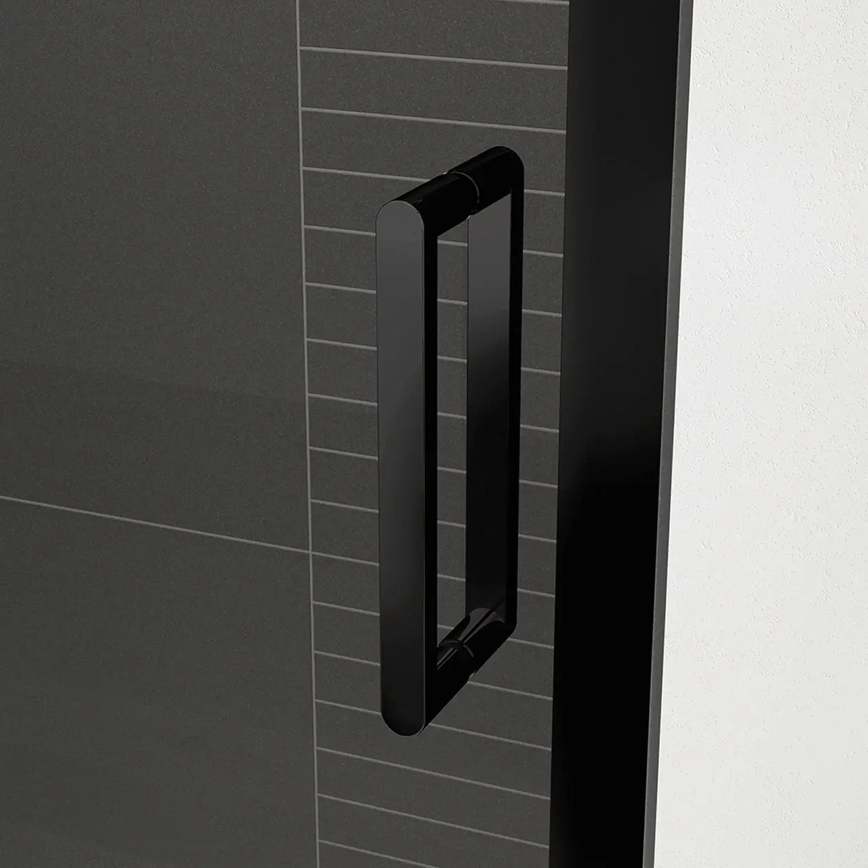 Connect Pro 55 ½-57 x 76 in. 6mm Sliding Shower Door for Alcove Installation with Clear glass in Matte Black - Plumbing Market