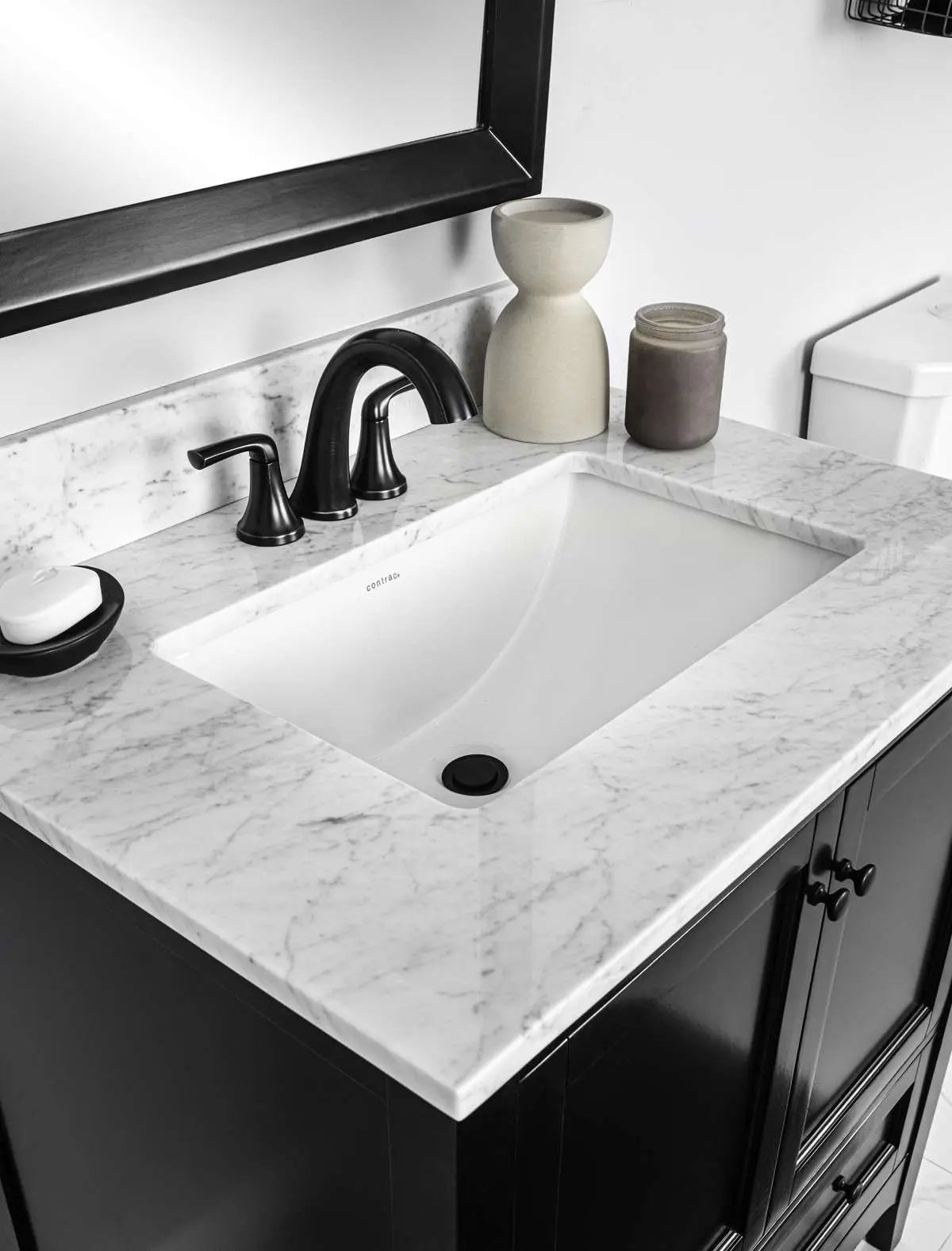 Contrac Emery 21-1/2" x 14" Undermount Rectangular Sink Front Overflow in White - Plumbing Market