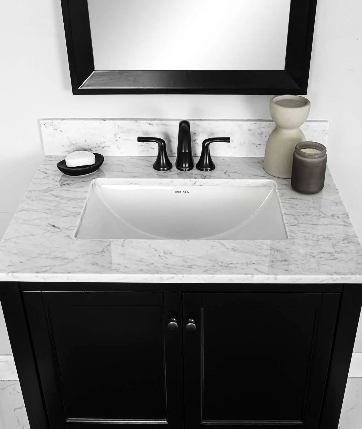 Contrac Emery 21-1/2" x 14" Undermount Rectangular Sink Front Overflow in White - Plumbing Market