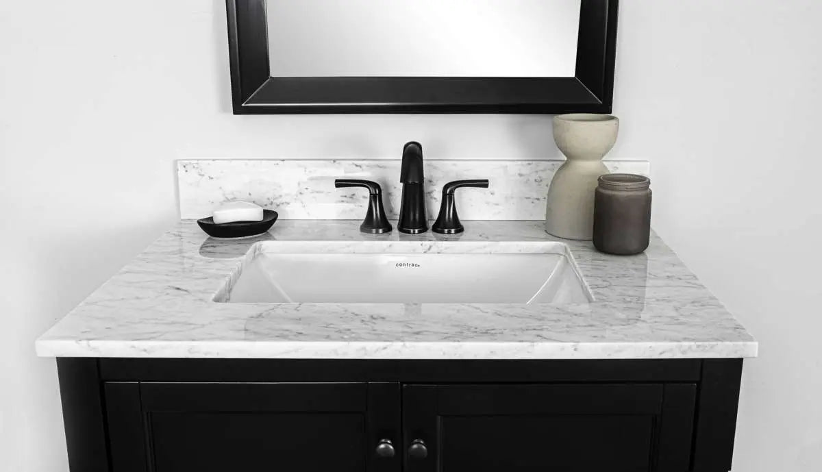 Contrac Emery 21-1/2" x 14" Undermount Rectangular Sink Front Overflow in White - Plumbing Market