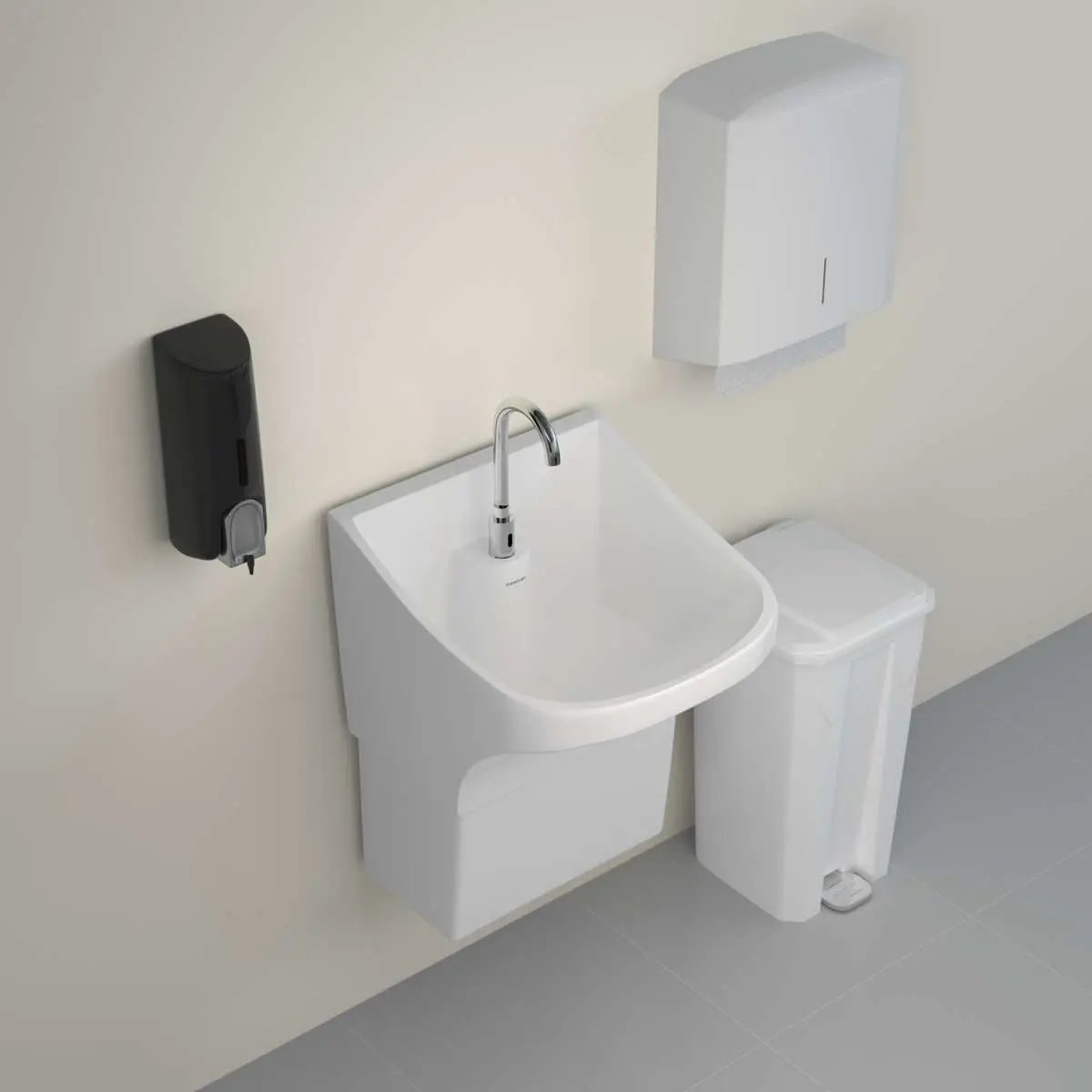 Contrac Single Hole Barrier Free Hygienic Wall Hung Commercial Sink - Plumbing Market