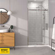 Zitta Bellini Shower door 48", in alcove, in brushed nickel DB14800ASTC41