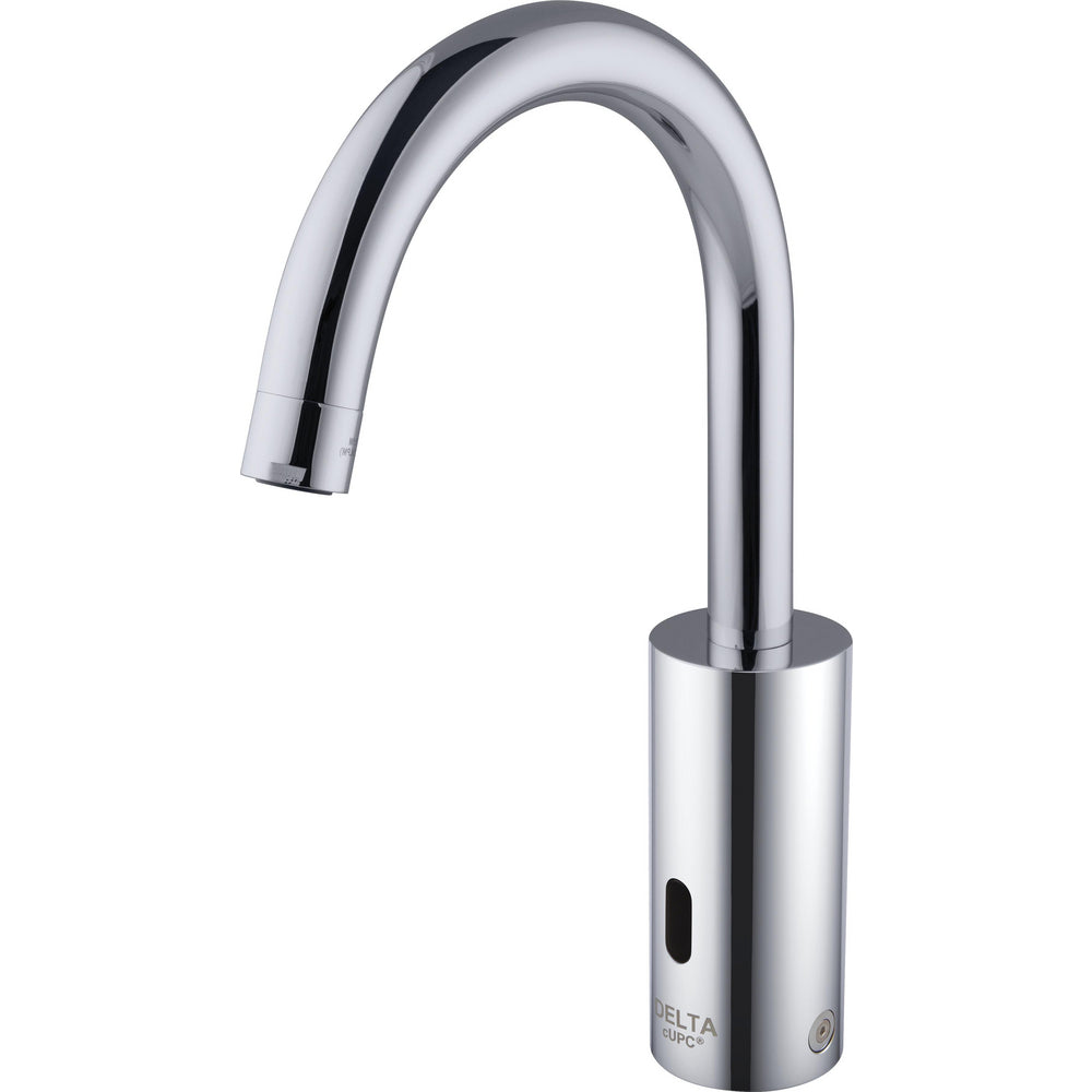Delta Commercial DEMD-212LF Electronic Single Hole Gooseneck Lavatory Faucet with Technician's Mixer - Battery Operated