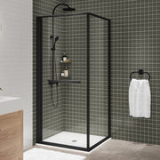 Zitta Flex 2.0 Shower door 36" x 36", in a corner square, in matte black DF23636NCAD71