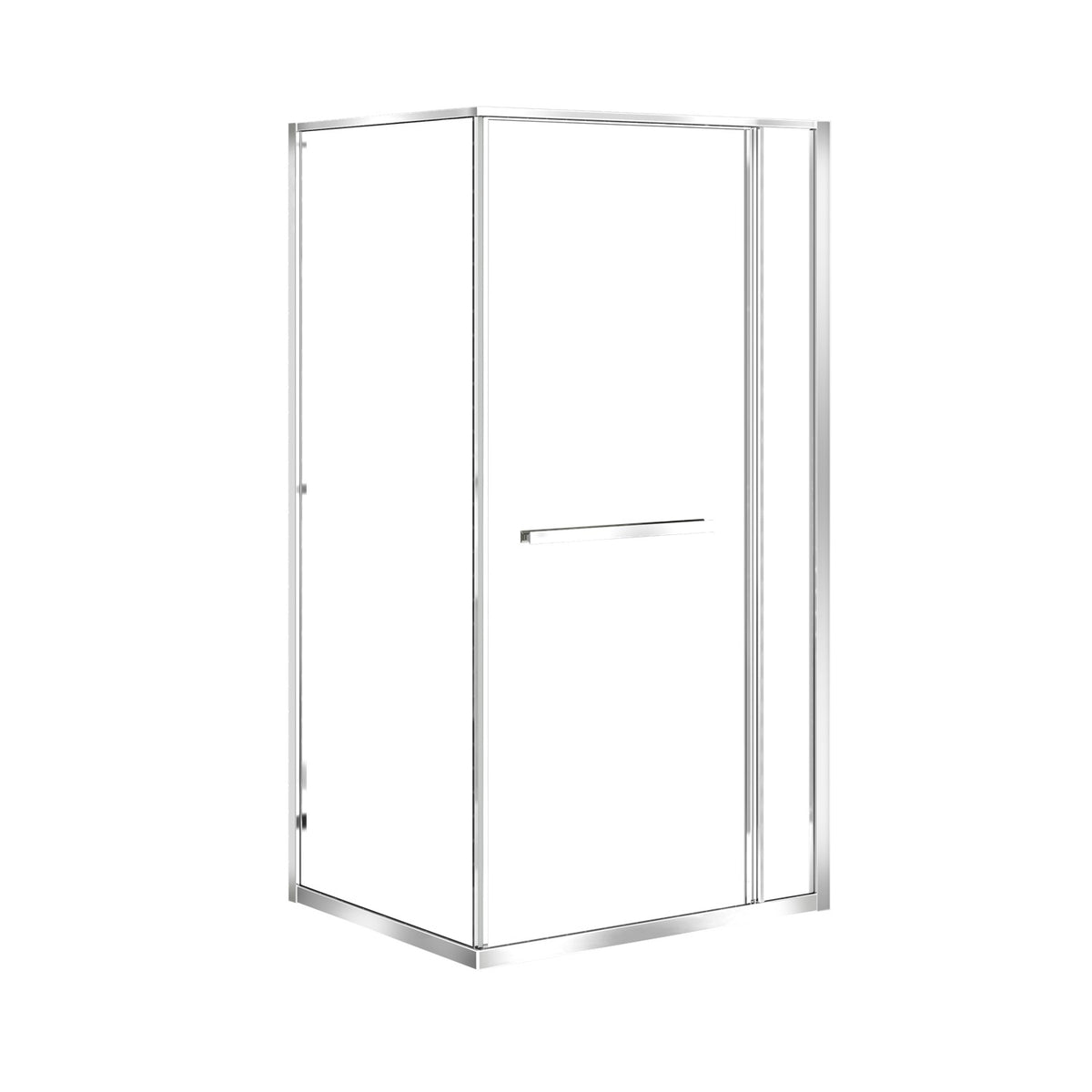 Zitta Flex 2.0 Shower door 42" x 36", in a corner, offset door on the left, in chrome DF24236NREL21