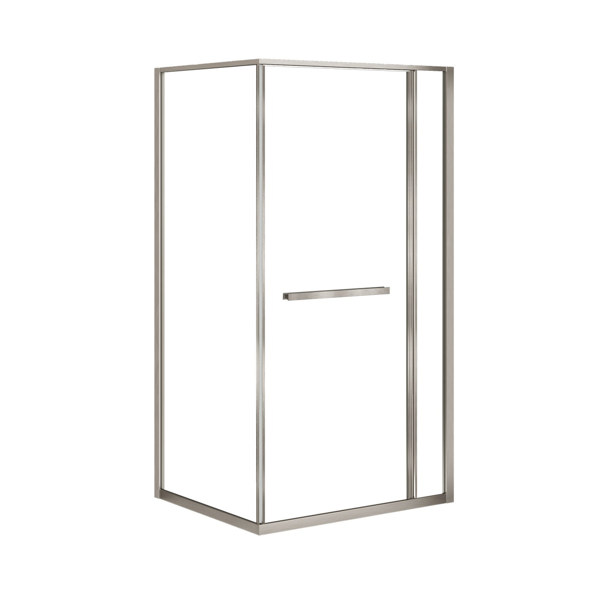 Zitta Flex 2.0 Shower door 42" x 36", in a corner, offset door on the left, in brushed nickel DF24236NREL41