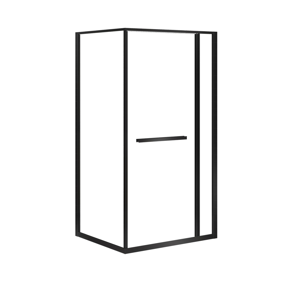 Zitta Flex 2.0 Shower door 42" x 36", in a corner, offset door on the left, in matte black DF24236NREL71