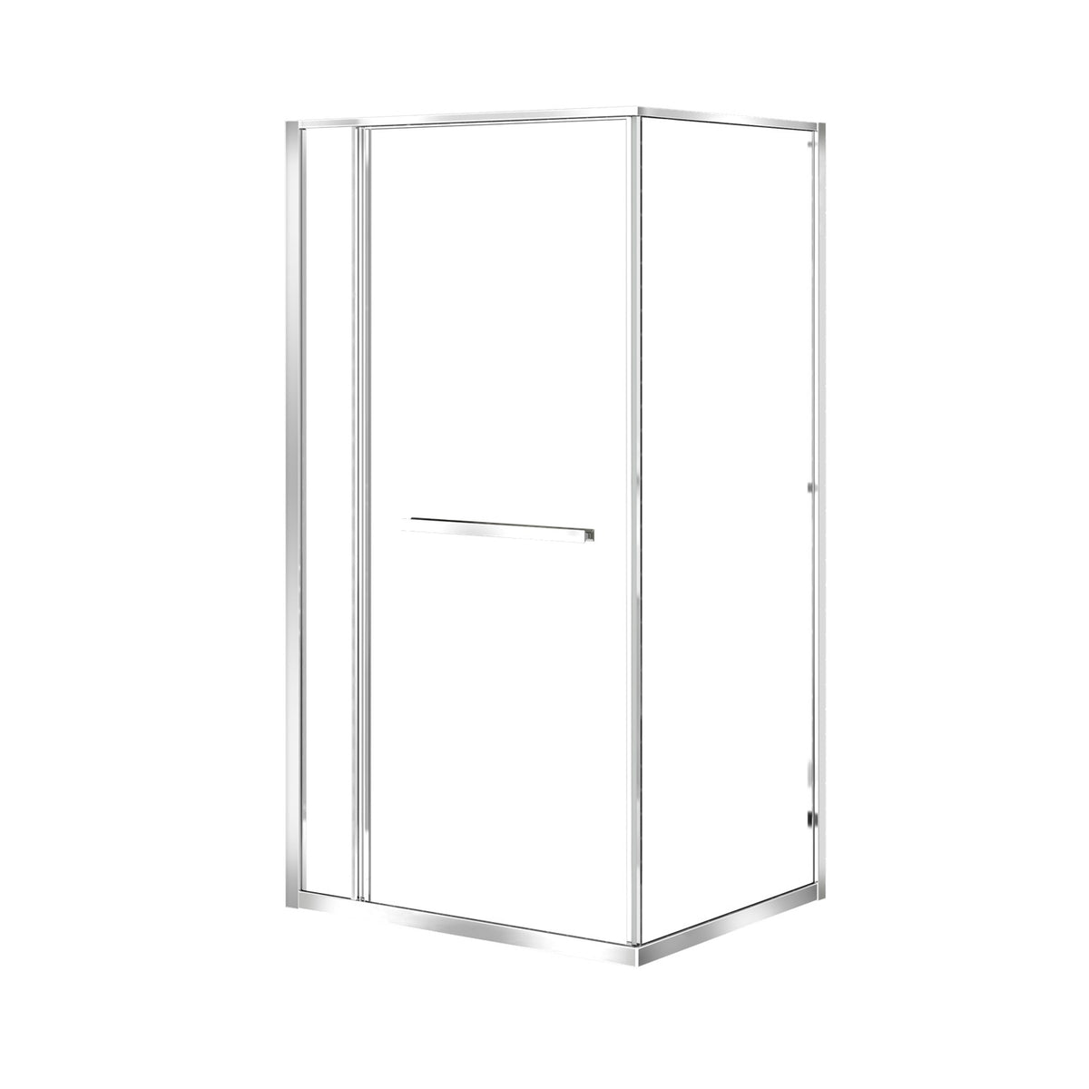 Zitta Flex 2.0 Shower door 42" x 36", in a corner, offset door on the right, in chrome DF24236NRER21