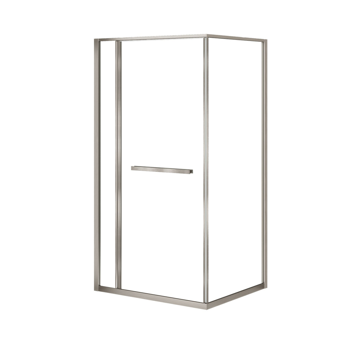 Zitta Flex 2.0 Shower door 42" x 36", in a corner, offset door on the right, in brushed nickel DF24236NRER41