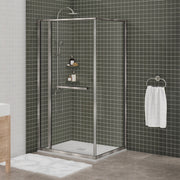 Zitta Flex 2.0 Shower door 42" x 36", in a corner, offset door on the right, in brushed nickel DF24236NRER41