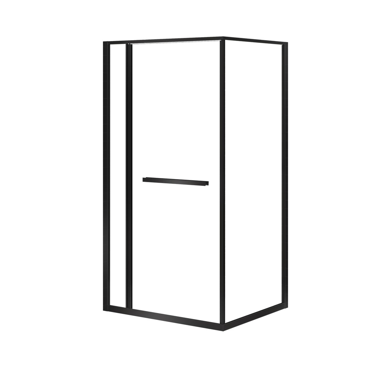 Zitta Flex 2.0 Shower door 42" x 36", in a corner, offset door on the right, in matte black DF24236NRER71