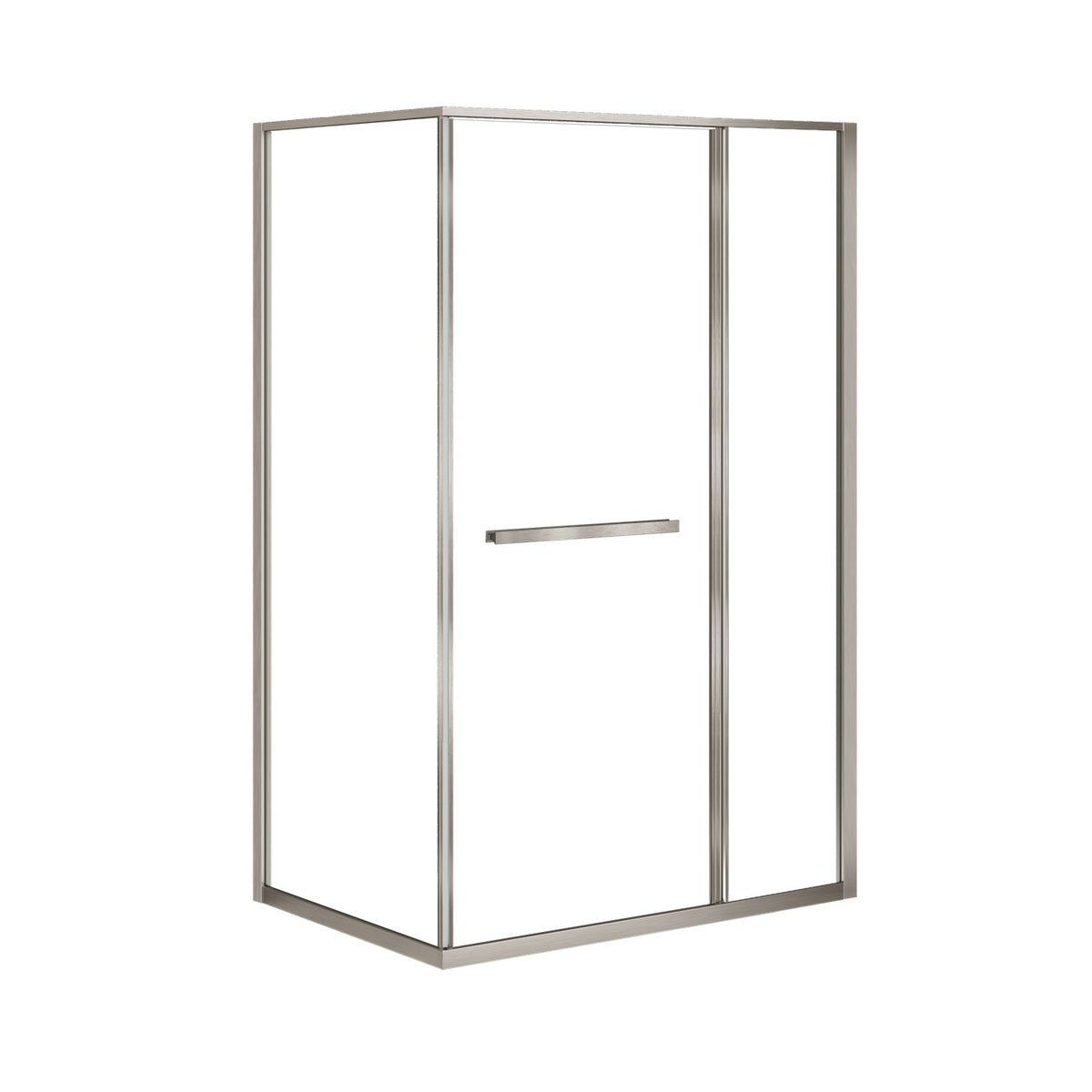Zitta Flex 2.0 Shower door 48" x 36", in a corner, offset door on the left, in brushed nickel DF24836NREL41