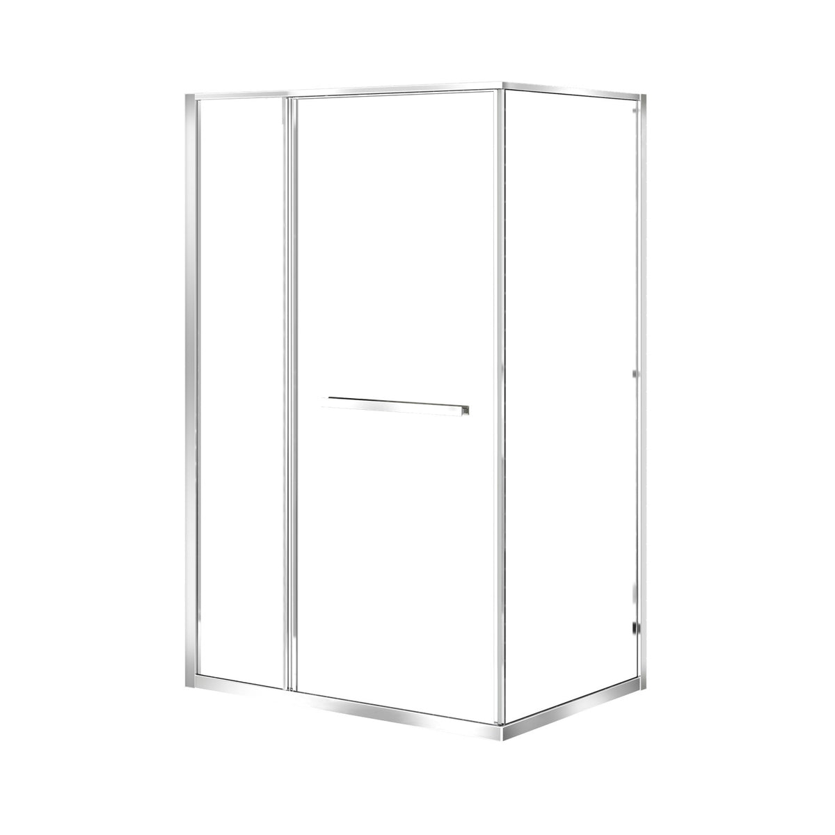 Zitta Flex 2.0 Shower door 48" x 36", in a corner, offset door on the right, in chrome DF24836NRER21