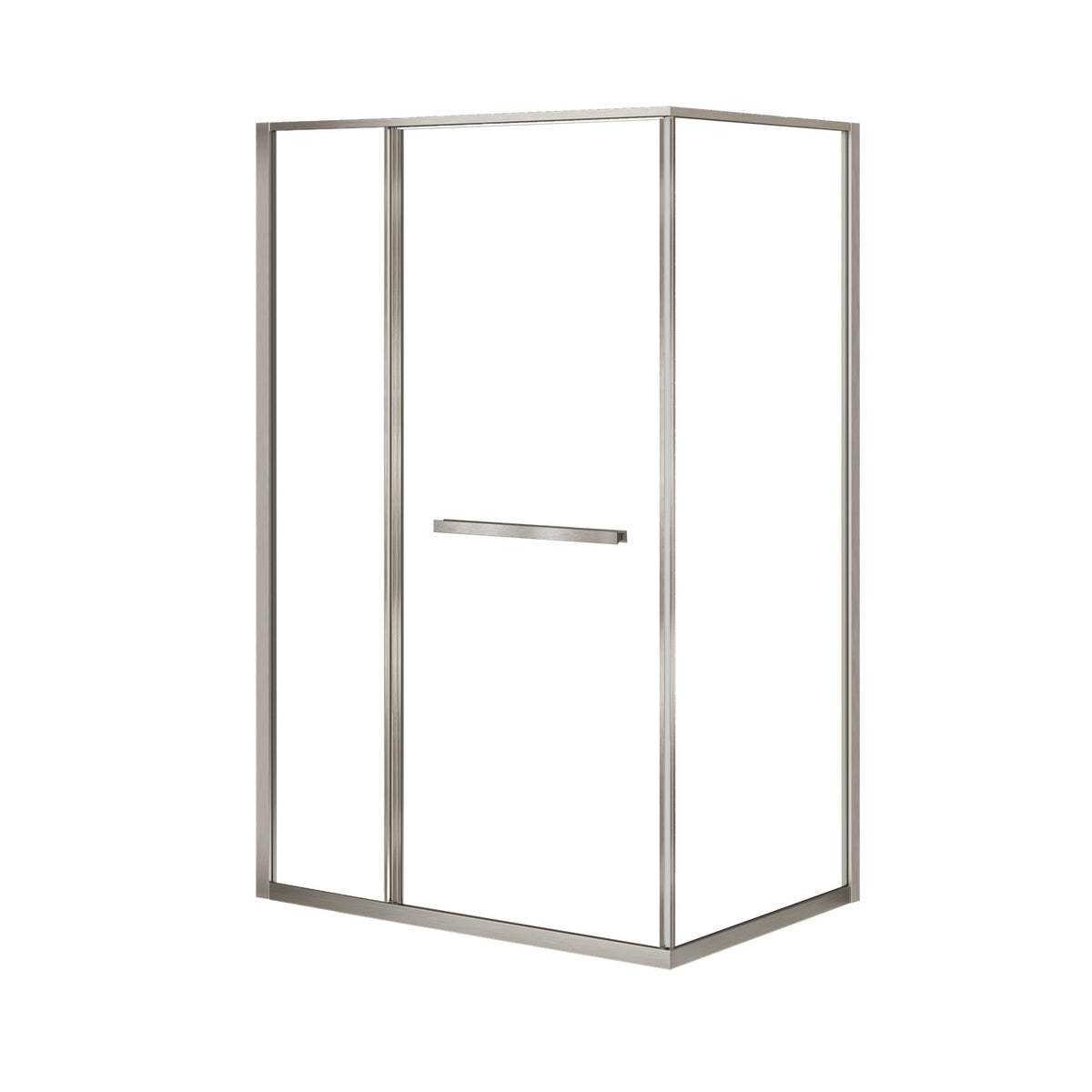 Zitta Flex 2.0 Shower door 48" x 36", in a corner, offset door on the right, in brushed nickel DF24836NRER41