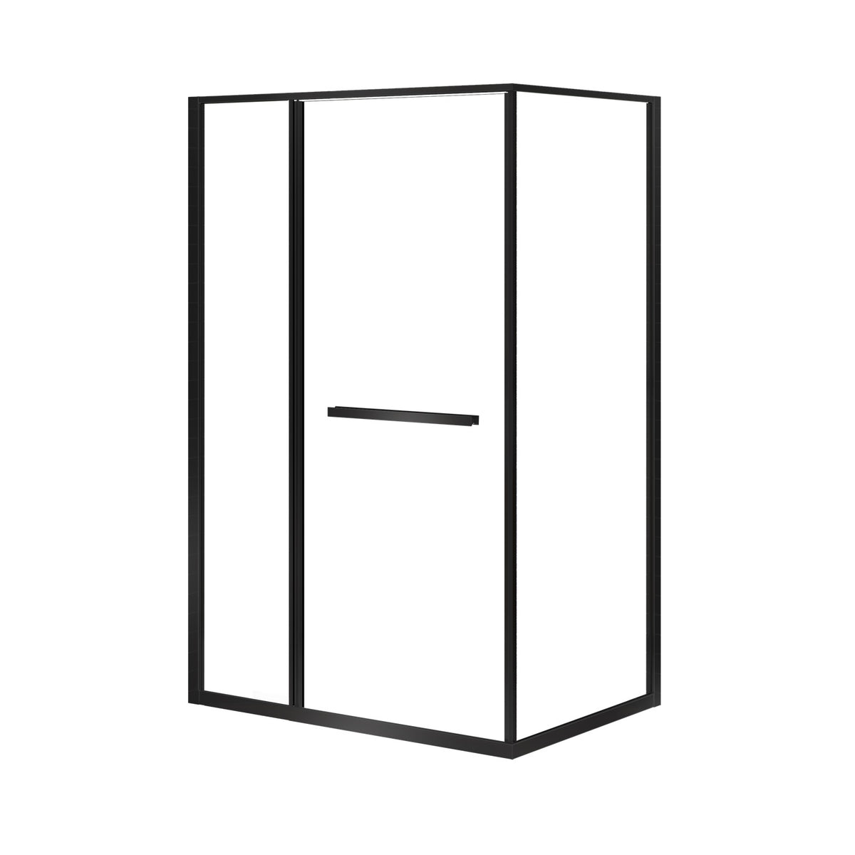 Zitta Flex 2.0 Shower door 48" x 36", in a corner, offset door on the right, in matte black DF24836NRER71