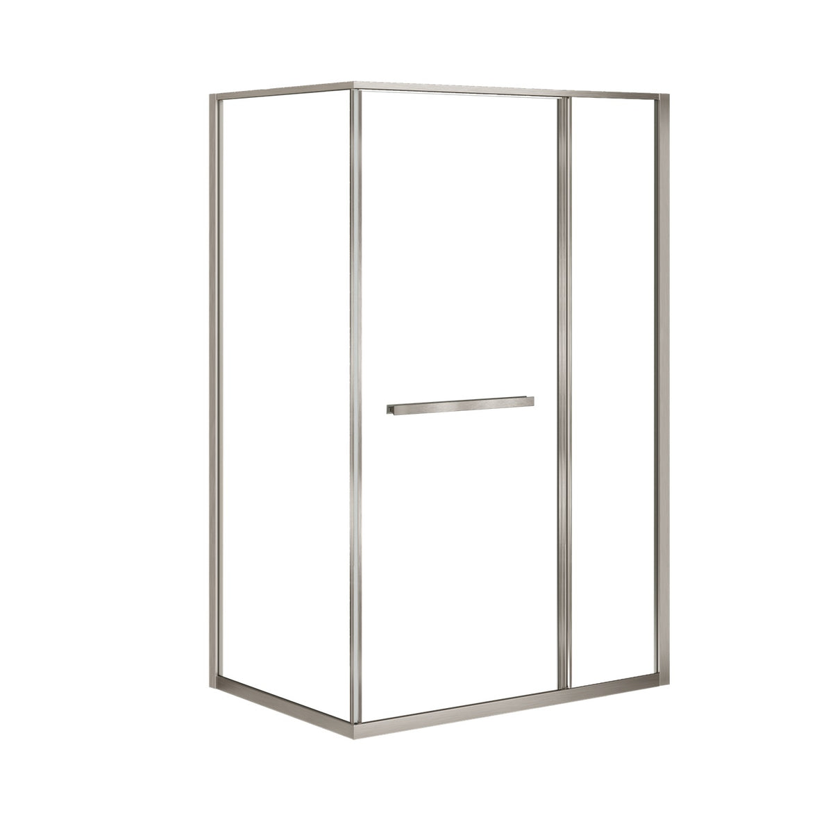 Zitta Flex 2.0 Shower door 60" x 36", in a corner, offset door on the left, in brushed nickel DF26036NREL41