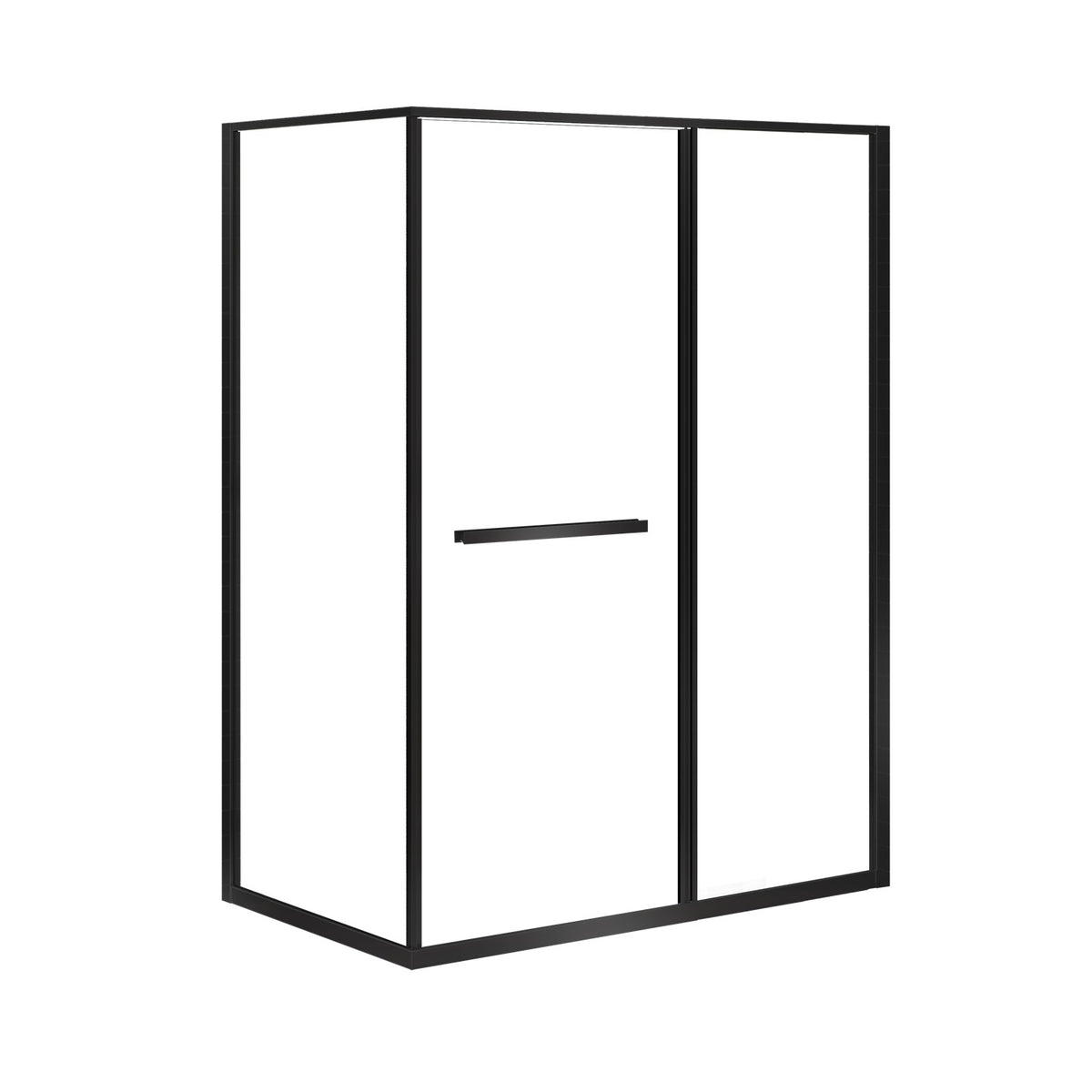 Zitta Flex 2.0 Shower door 60" x 36", in a corner, offset door on the left, in matte black DF26036NREL71