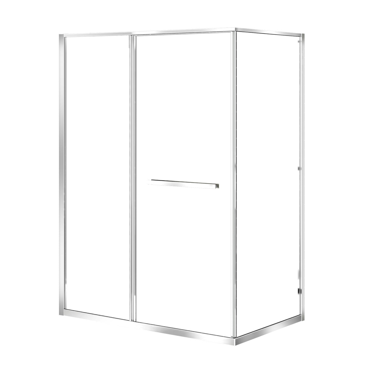 Zitta Flex 2.0 Shower door 60" x 36", in a corner, offset door on the right, in chrome DF26036NRER21