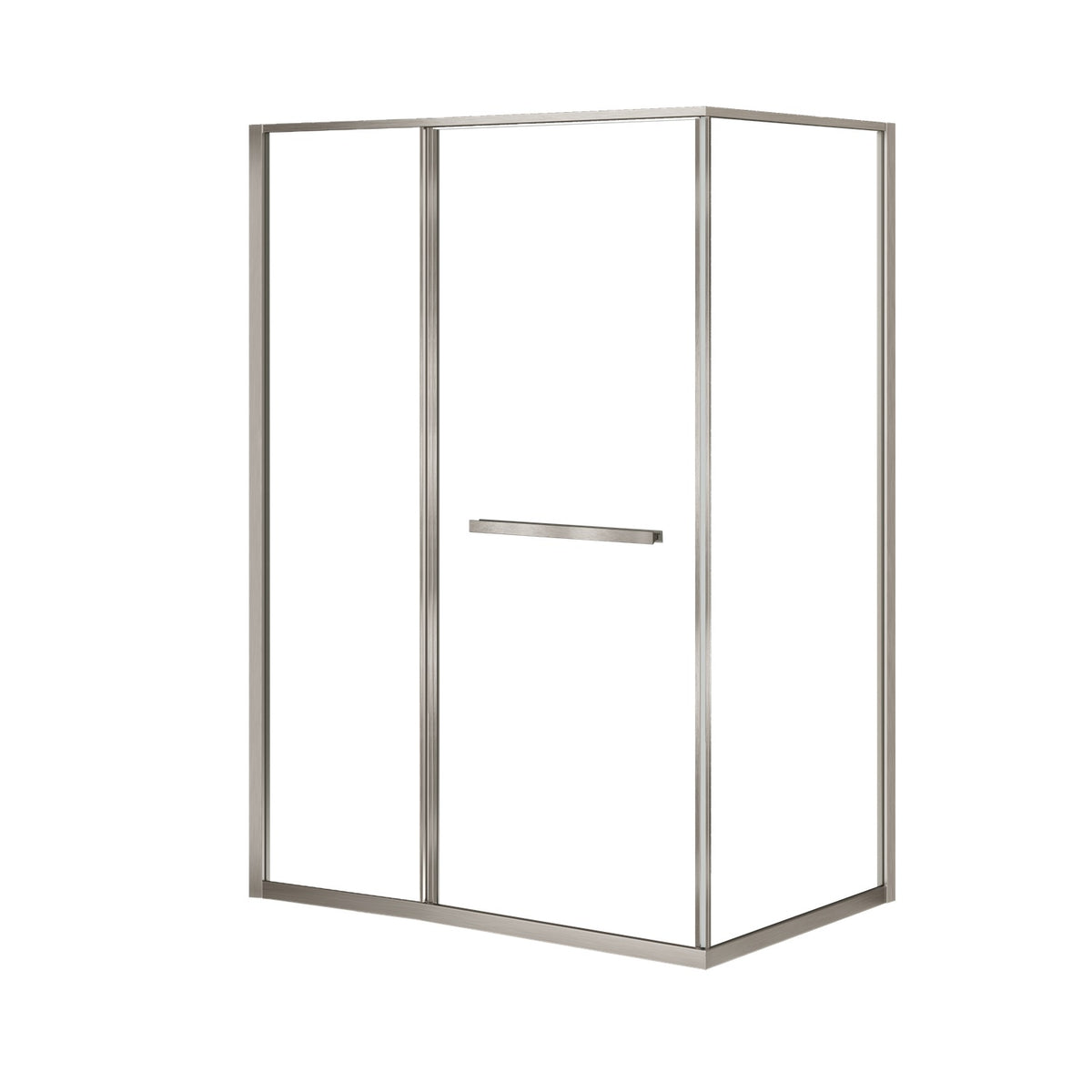 Zitta Flex 2.0 Shower door 60" x 36", in a corner, offset door on the right, in brushed nickel DF26036NRER41