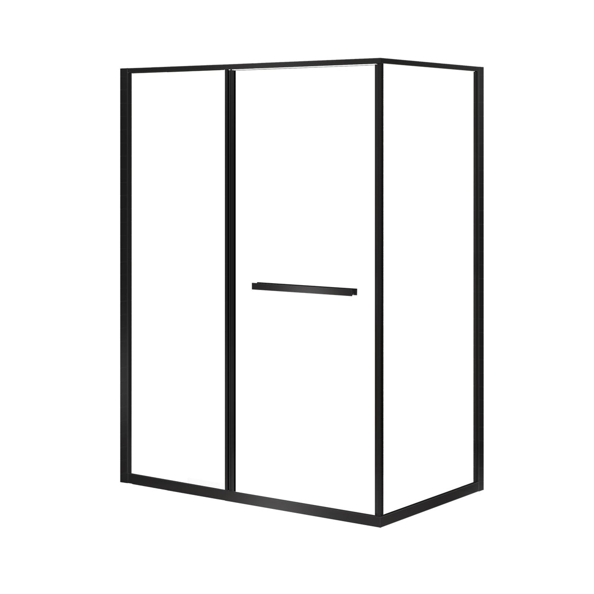 Zitta Flex 2.0 Shower door 60" x 36", in a corner, offset door on the right, in matte black DF26036NRER71