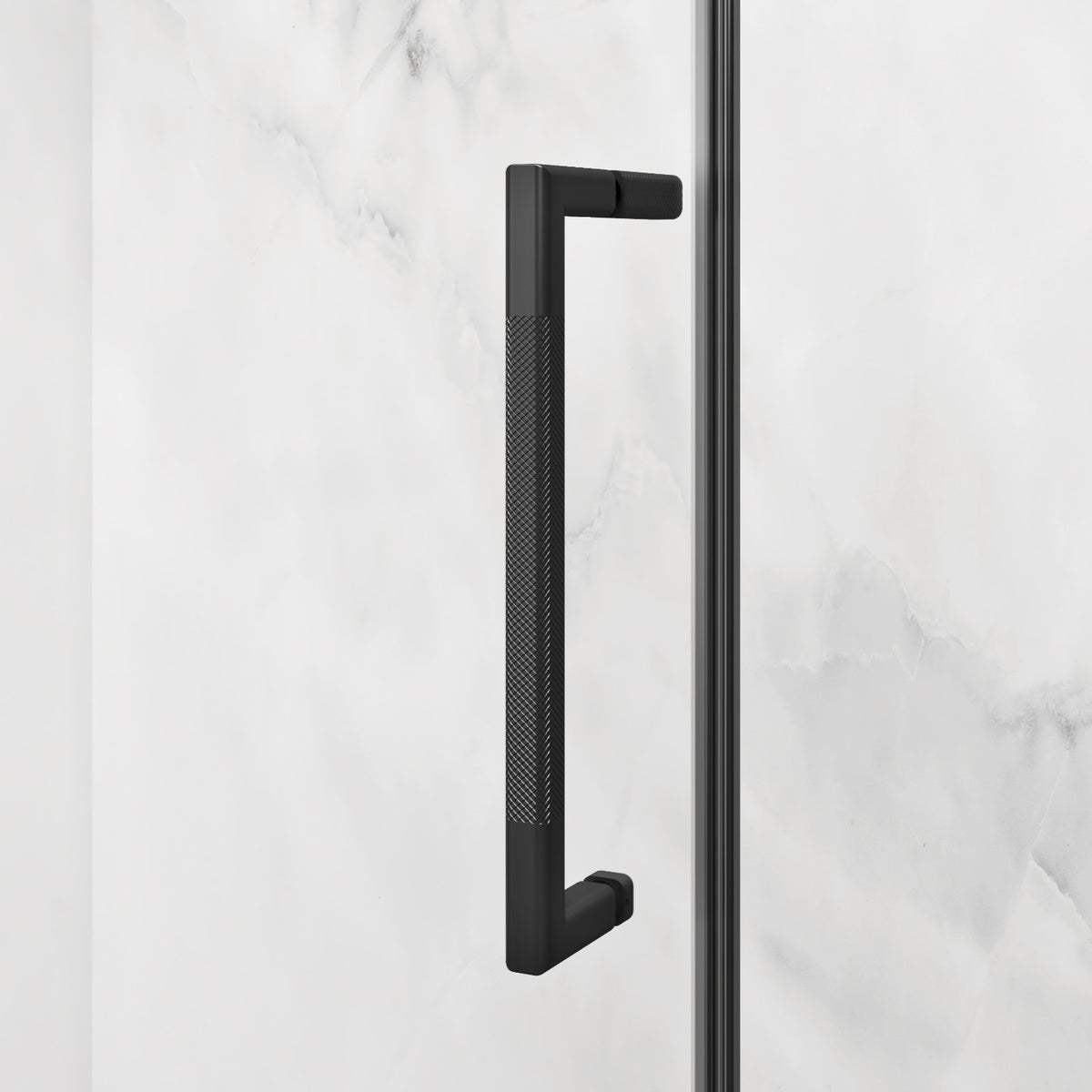 Zitta Alta Shower door 72", in alcove, in matte black DL17200ASTC71