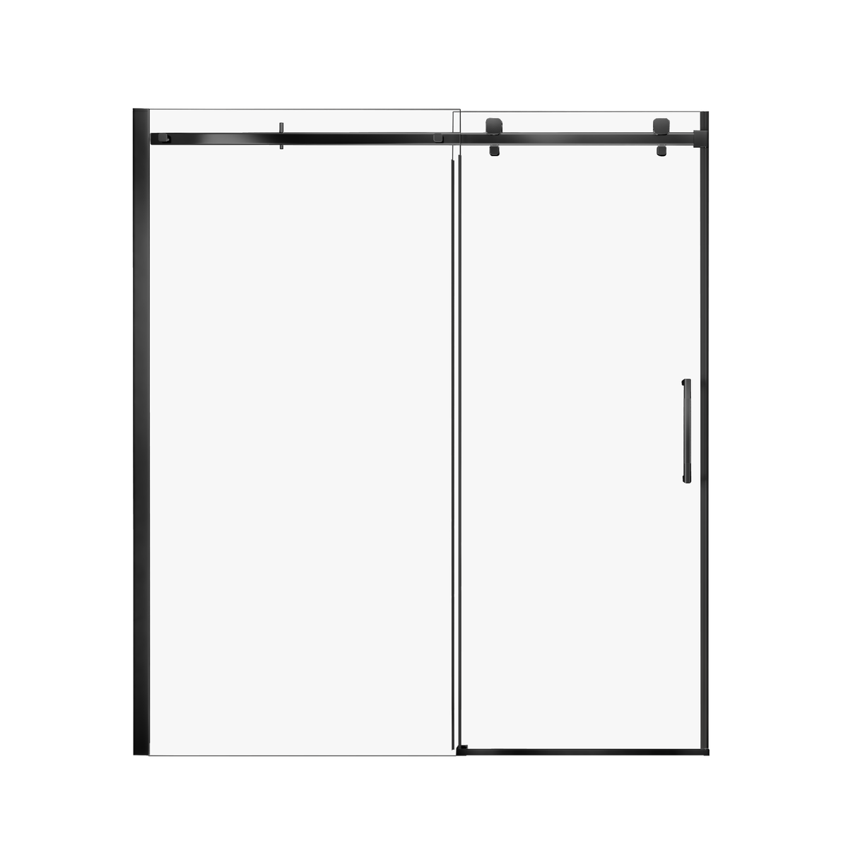 Zitta Alta Shower door 72", in alcove, in matte black DL17200ASTC71