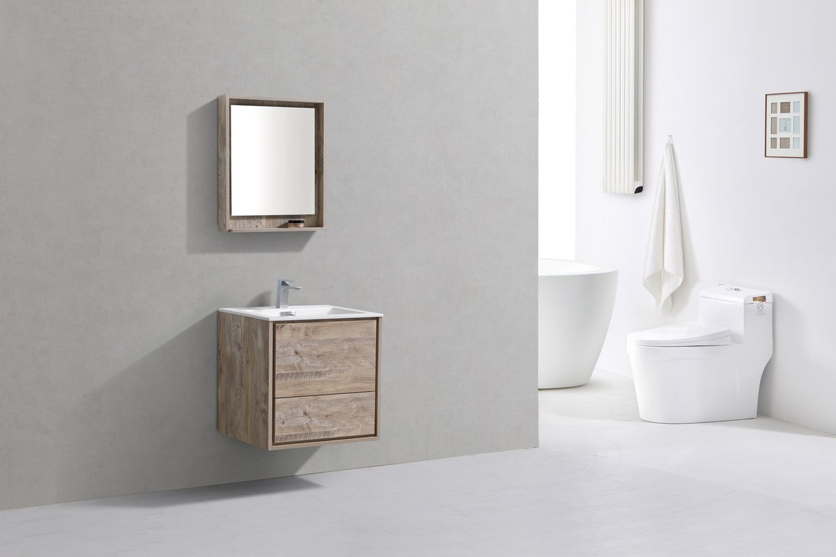 Kube Bath DeLusso 24" Nature Wood Wall Mount Modern Bathroom Vanity - Nature Wood (DL24-NW) view 2