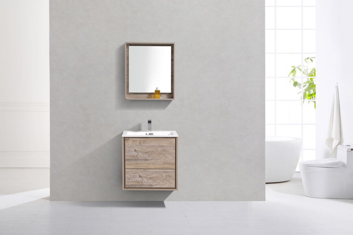 Kube Bath DeLusso 24" Nature Wood Wall Mount Modern Bathroom Vanity - Nature Wood (DL24-NW) view 3