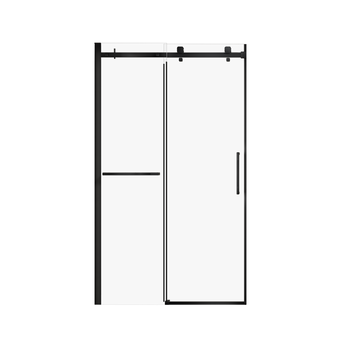 Zitta Alta Shower door 48", in alcove, in matte black DL24800ASTC71