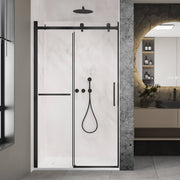 Zitta Alta Shower door 48", in alcove, in matte black DL24800ASTC71