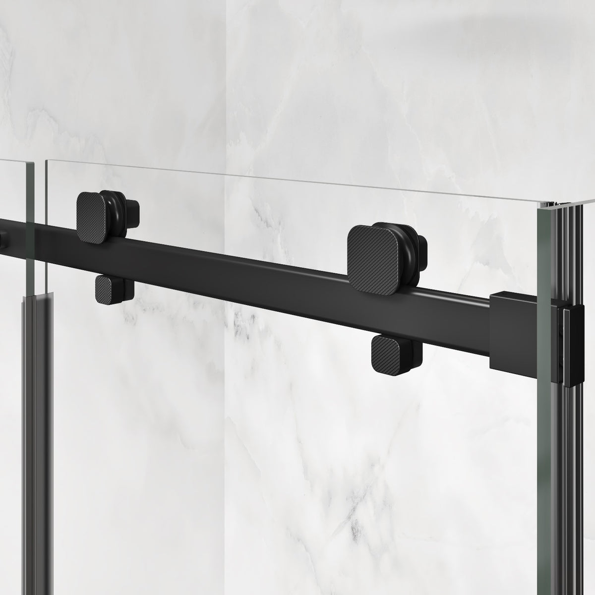 Zitta Alta Shower door 60", in alcove, in matte black DL26000ASTC71