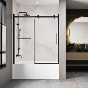 Zitta Alta Bathtub door 60", in alcove, in matte black DL26000BSTC71
