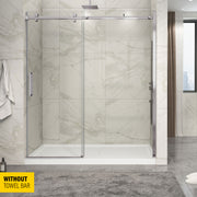 Zitta Piazza Shower door 72", in alcove, in brushed nickel DP17200ASTC41