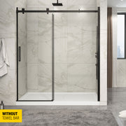 Zitta Piazza Shower door 72", in alcove, in matte black DP17200ASTC71
